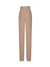Saint Laurent Silk Crepe Trousers In Cappuccino