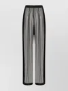 Saint Laurent Silk Trousers With Vertical Stripes And Wide Leg