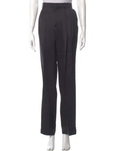 Pre-owned Saint Laurent Silk Wide Leg Pants In Gray