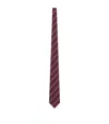 Saint Laurent Silk-wool Jacquard Stripe Tie In Red