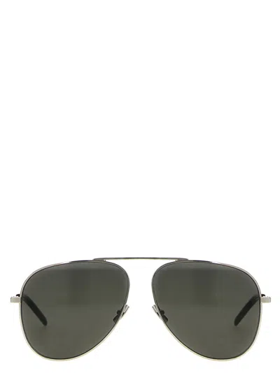 SAINT LAURENT SILVER AVIATOR SUNGLASSES