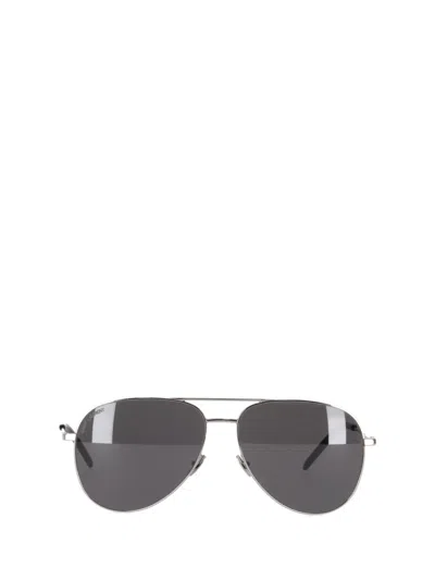 SAINT LAURENT SILVER AVIATOR SUNGLASSES