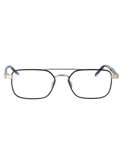 Saint Laurent Silver-crystal-transparent Metal Glasses