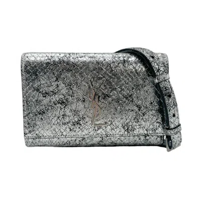 Saint Laurent Silver Leather Clutch Bag ()