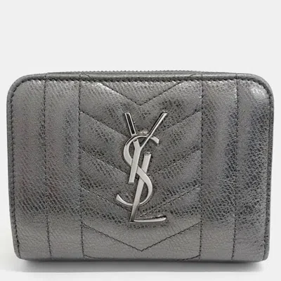 Pre-owned Saint Laurent Silver Leather Wallet
