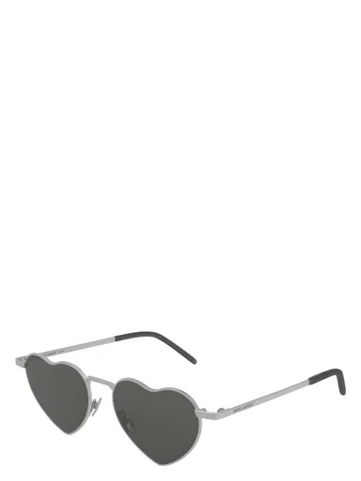 Saint Laurent Sl 301 Loulou Sunglasses In 014 Silver Silver Silver