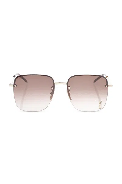 Saint Laurent Silver Metal Sl 312 Sunglasses In Multi