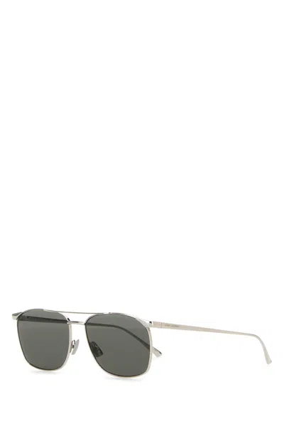Saint Laurent Silver Metal Sl 796 Sunglasses In Green