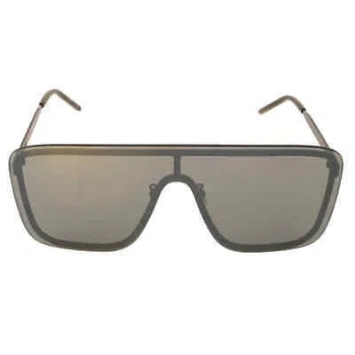 Pre-owned Saint Laurent Silver Mirror Shield Unisex Sunglasses Sl 364 Mask 003 99