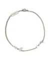 Saint Laurent Monogram-logo Gemstone Bracelet In Silver