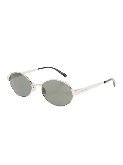 Saint Laurent Silver Round Sunglasses