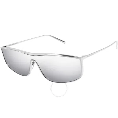 Saint Laurent Silver Shield Unisex Sunglasses Sl 605 Luna 003 135