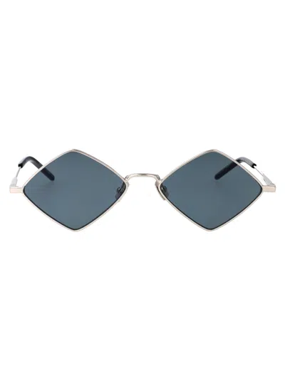 SAINT LAURENT SAINT LAURENT SILVER-SILVER-BLUE METAL SUNGLASSES