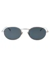 Saint Laurent Silver-silver-blue Metal Sunglasses In Metallic