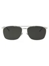 Saint Laurent Silver-silver-grey Metal Sunglasses In Metallic