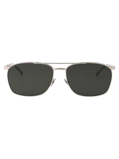 Saint Laurent Silver-silver-grey Metal Sunglasses