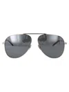 Saint Laurent Silver-silver-silver Metal Sunglasses
