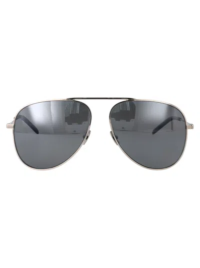 Saint Laurent Silver-silver-silver Metal Sunglasses