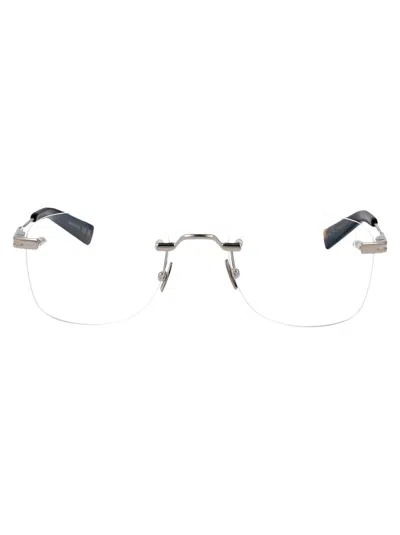Saint Laurent Silver-silver-transparent Metal Glasses In White