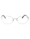Saint Laurent Silver Silver Transparent Metal Glasses In Metallic