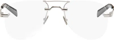 Saint Laurent Silver Sl 745 Glasses In Silver-silver-transp