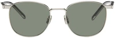 Saint Laurent Silver Sl 747 Sunglasses In Silver-crystal-grey