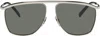 Saint Laurent Victoire Aviator-frame Metal Sunglasses In Gray
