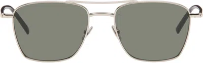Saint Laurent Silver Sl 866 Sunglasses In Gray