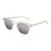 Saint Laurent Silver Square Unisex Sunglasses Sl 28 Slim 006 49