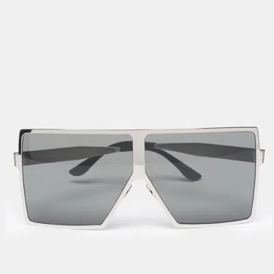 Pre-owned Saint Laurent Silver Tone/grey Sl182 Betty Shield Sunglasses