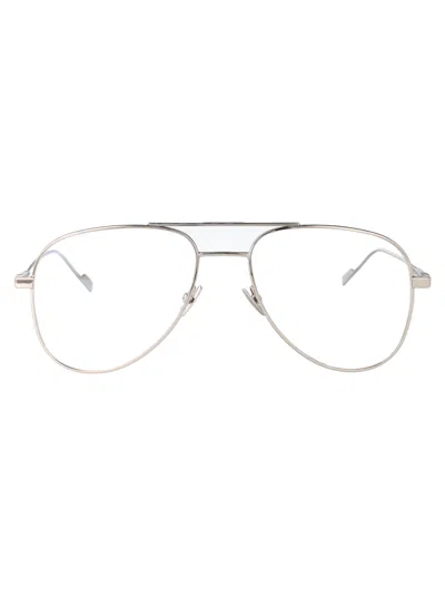 Saint Laurent Silver Transparent Metal Glasses