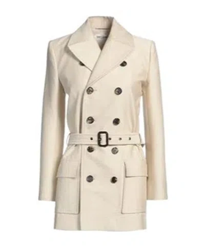 Saint Laurent Simple Double- Trench Coat In Neutral