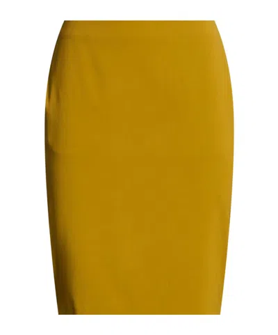 Saint Laurent Simple Pencil Skirt In Brown