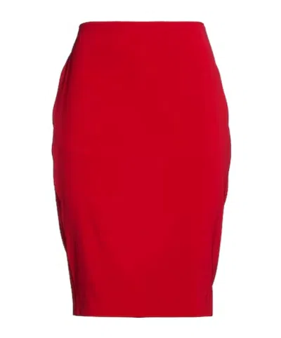Saint Laurent Simple Pencil Skirt In Red