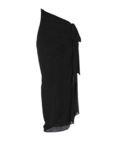 Saint Laurent Simple Pleated Skirt In Black