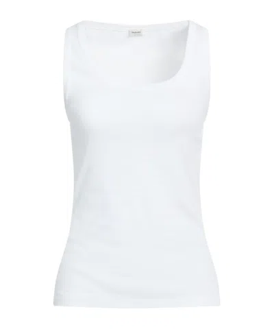 Saint Laurent Simple Sleeveless T-shirt In White