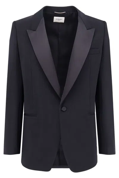 Saint Laurent Jackets And Vests In Black