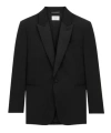 Saint Laurent Black Wool Clothing Jackets In Black