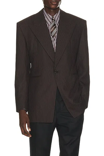 Saint Laurent Single Breasted Blazer In Animal Print