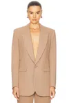Saint Laurent Single Breasted Blazer In Cappuccino