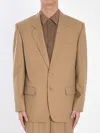 Saint Laurent Paris Men Wool Gabardine Single-breasted Jacket In Green