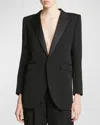 Saint Laurent Elevate Your Style With A Chic Black Smoking Jacket For Women In Noir