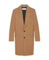 Saint Laurent Single-breasted Cashmere Coat In Nude
