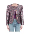 Saint Laurent Embellished Brocade Jacket In Multicolor
