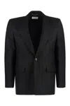 Saint Laurent Single-breasted One Button Jacket In Black