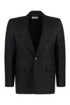 Saint Laurent Single-breasted One Button Jacket In Black