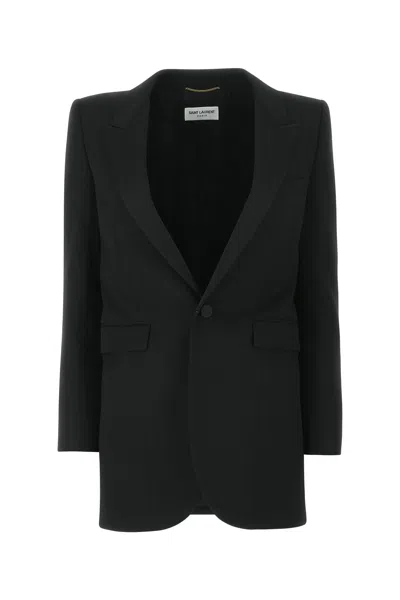SAINT LAURENT SINGLE-BREASTED PEAK-LAPEL BLAZER