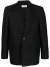 Saint Laurent Single-breasted Button-fastening Jacket In Black