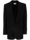 Saint Laurent Black Single Breasted Blazer In Black