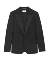 Saint Laurent Black Single-breasted Tuxedo Jacket In Virgin Wool Man In Black